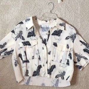 Anine Bing Scout Shirt - Size Large - Crane Print